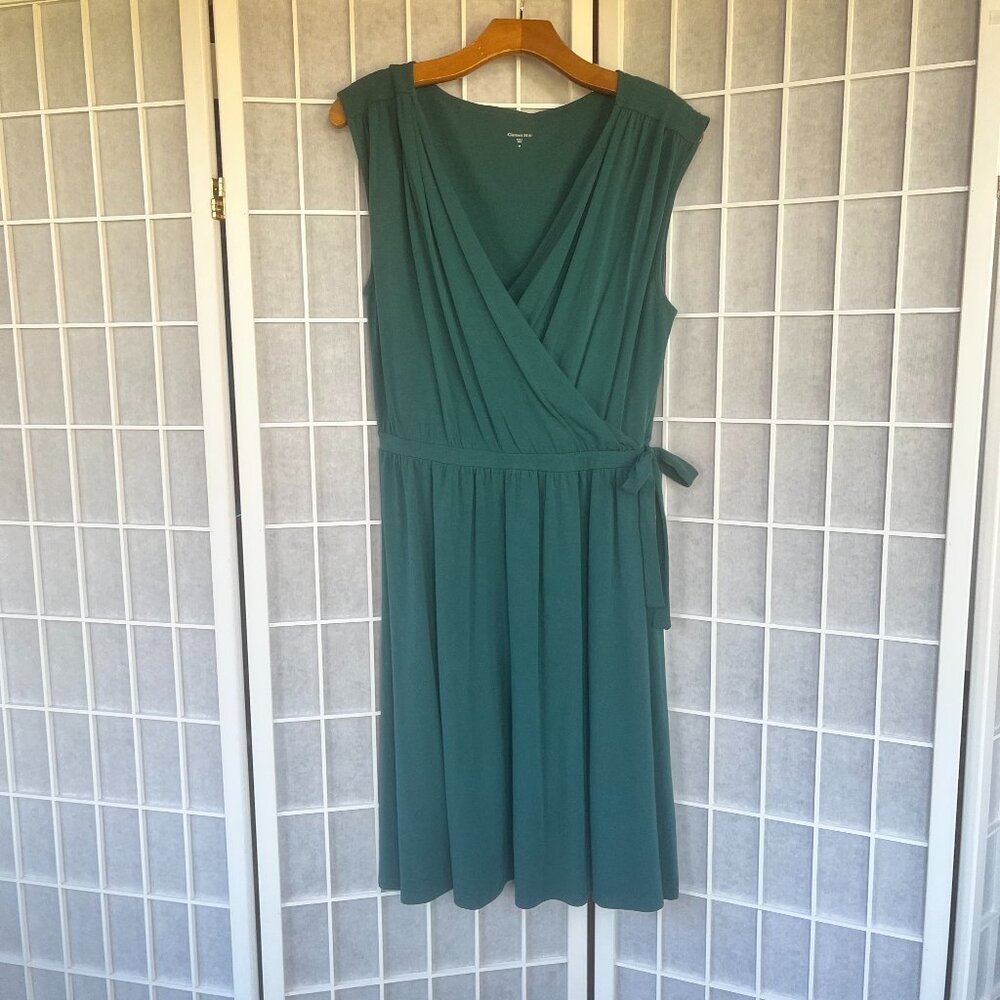 Garnet Hill knee-length Grecian summer dress size medium in teal green